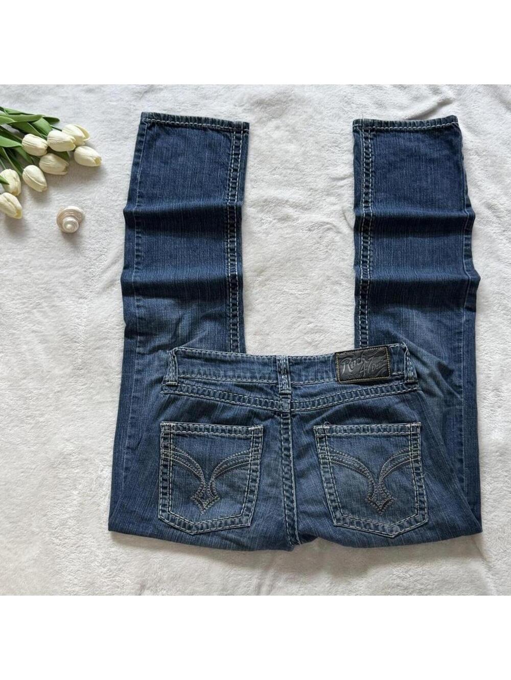 mid rise blue slim straight denim jeans